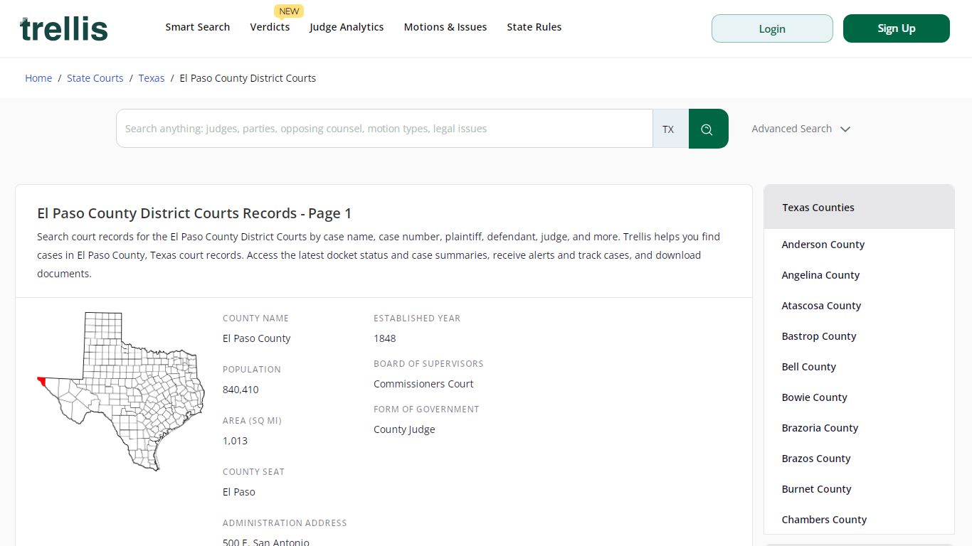 El Paso County District Court Records | Docket Search Texas Page 1 ...