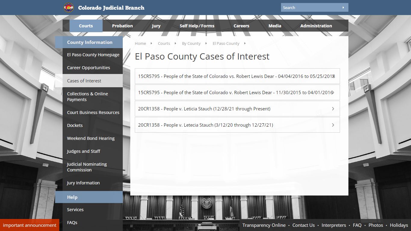 Colorado Judicial Branch - El Paso County - Homepage